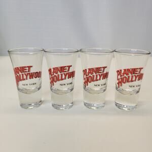 Set of 4 Planet Hollywood New York Double Shot Glasses